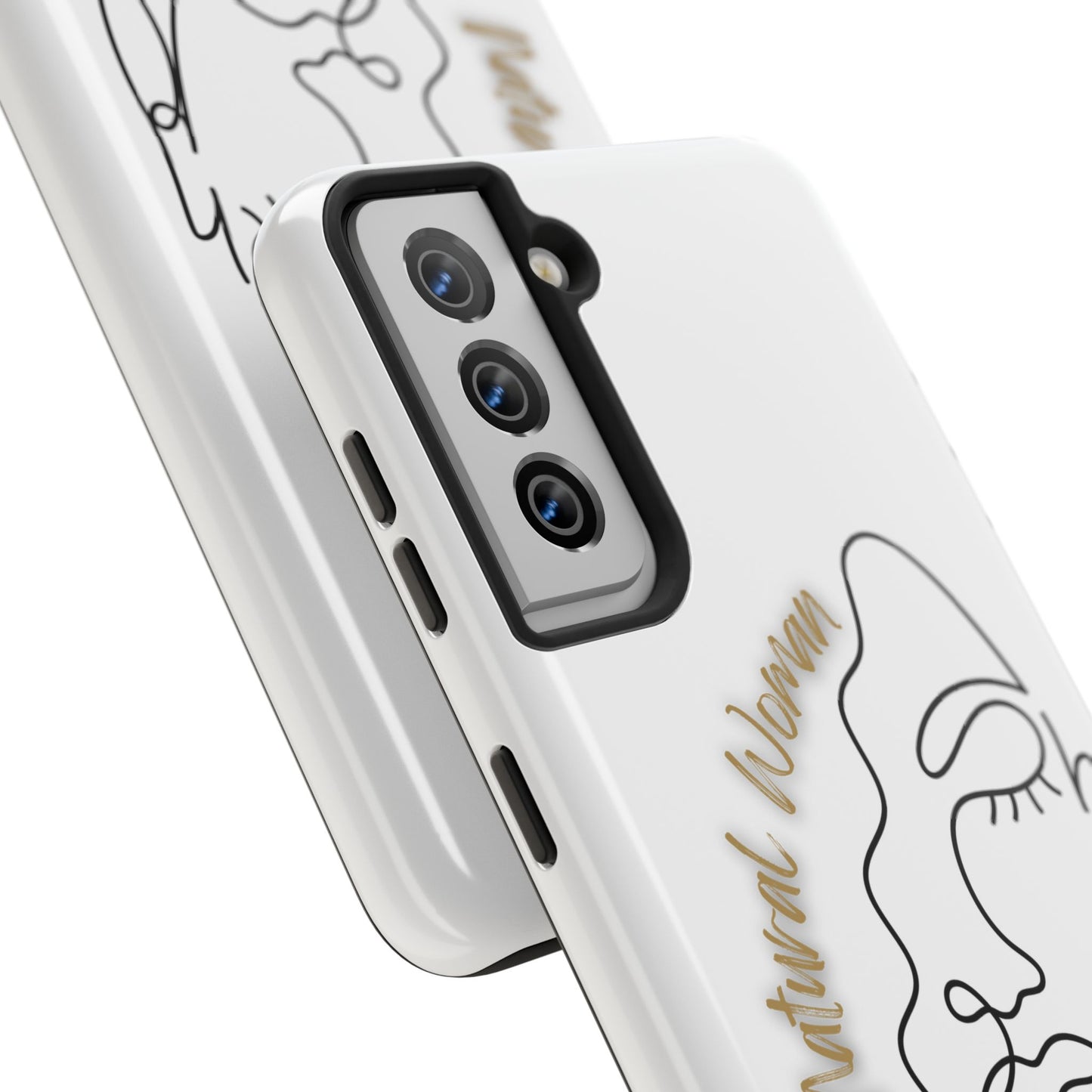 Natural Woman Half Face (BL)Tough Phone Case WHITE