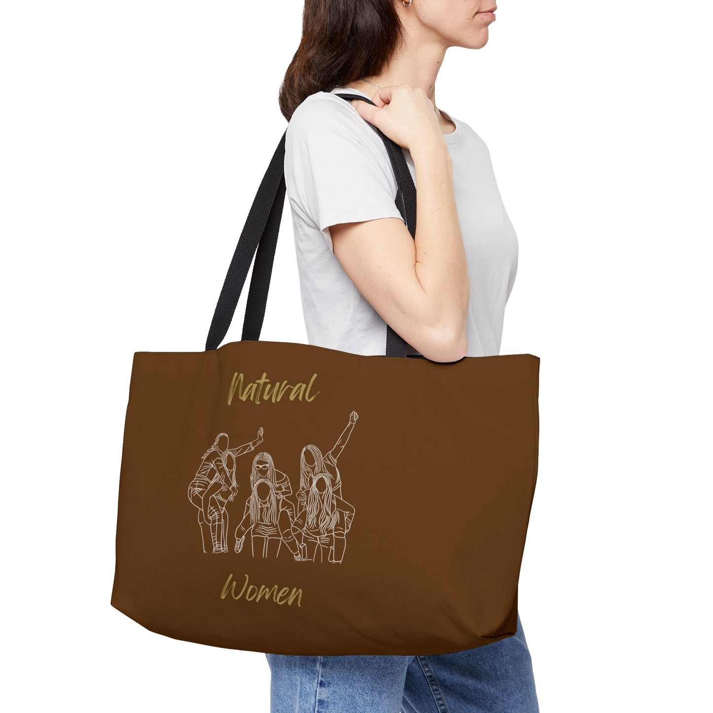 Natural Women Piggy Back (WL) Weekender Tote Bag BROWN