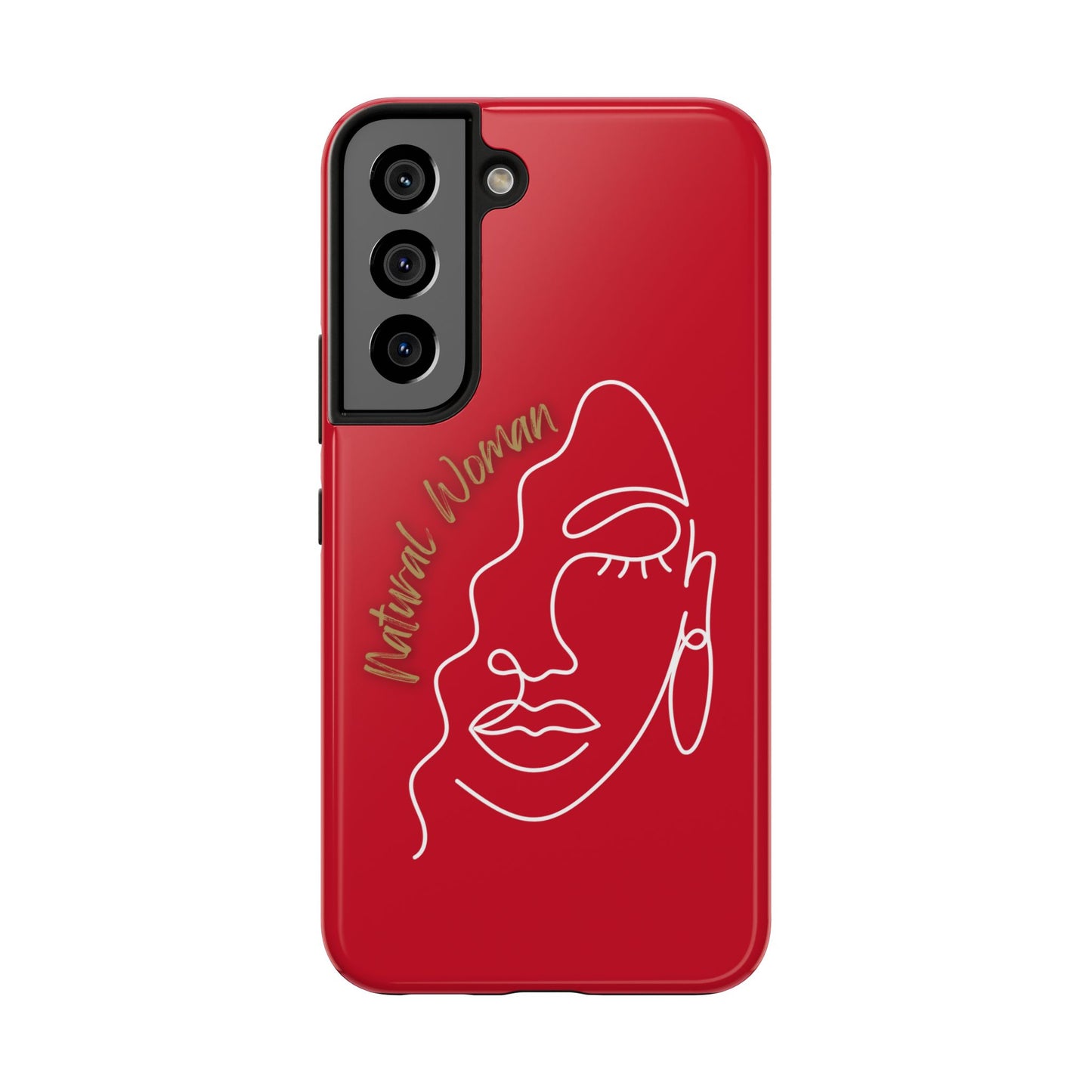 Natural Woman Half Face (WL)Tough Phone Case DARK RED