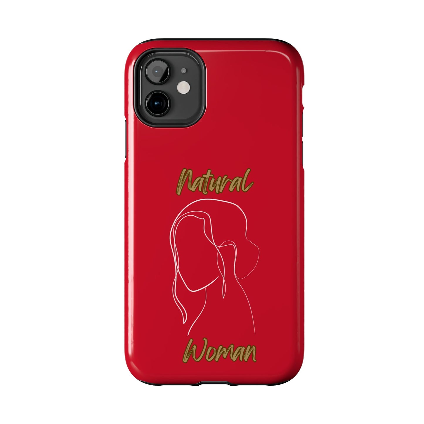 Natural Woman Hanging Hair (WL) Tough Phone Cases DARK RED