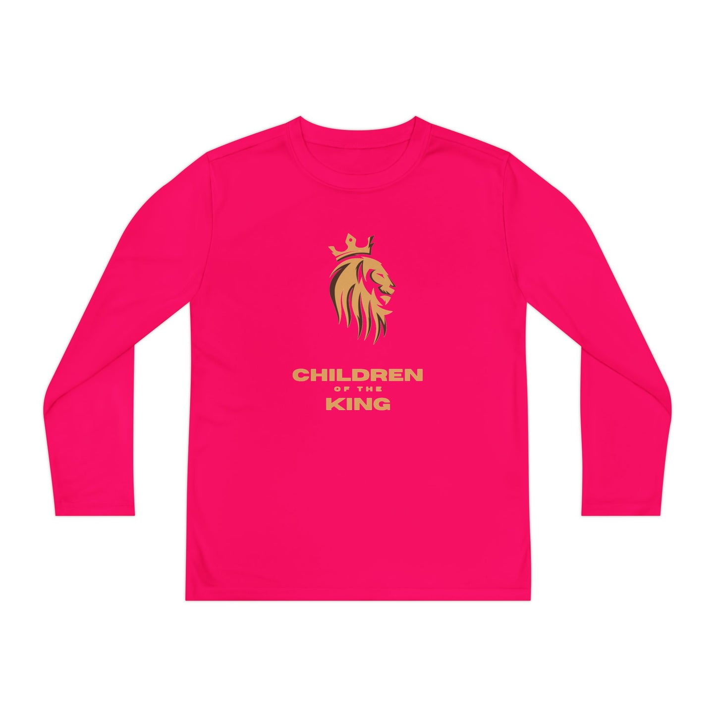 Children of the King Youth Long Sleeve Tee — Golden Lion Crest & Proverbs 22:6