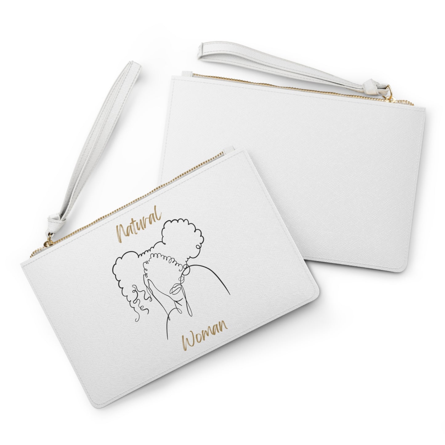 Natural Woman Twin Puffs (BL) Clutch Bag WHITE