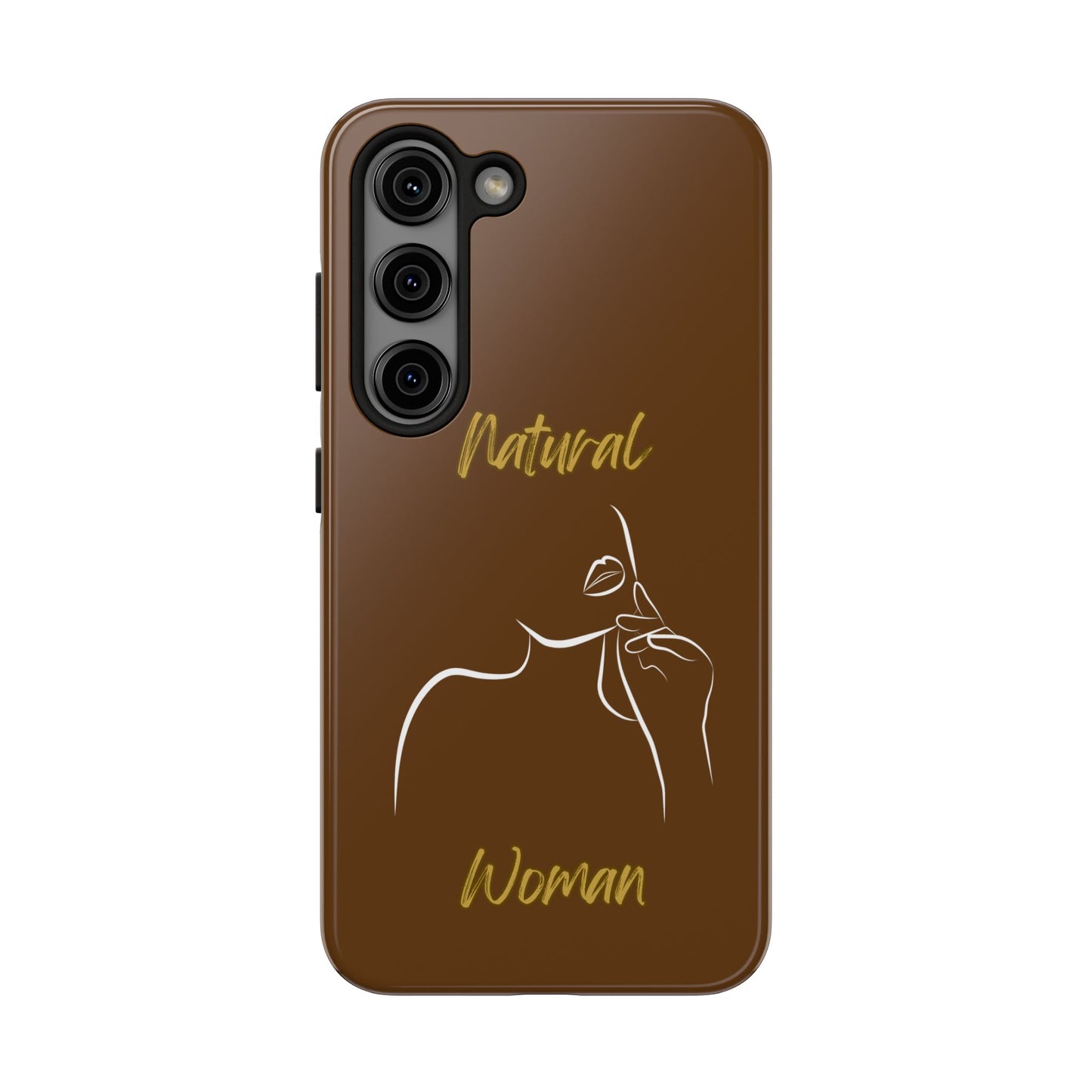 Natural Woman Chin Up (WL)Tough Phone Cases BROWN