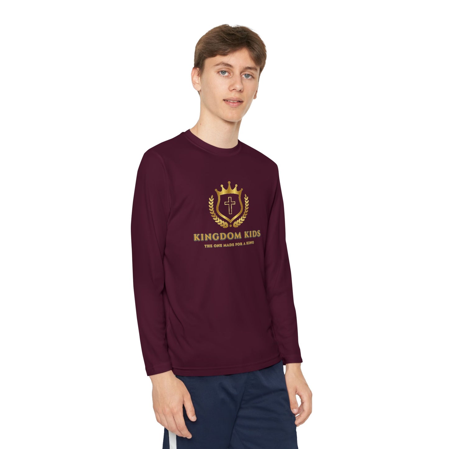 Kingdom Kids Youth Long Sleeve Tee - Crown Design