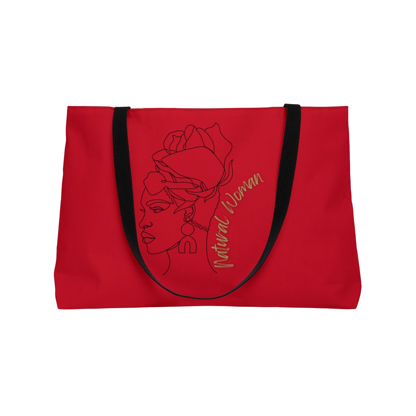 Natural Woman Flower Wrap (BL) Weekender Tote Bag DARK RED