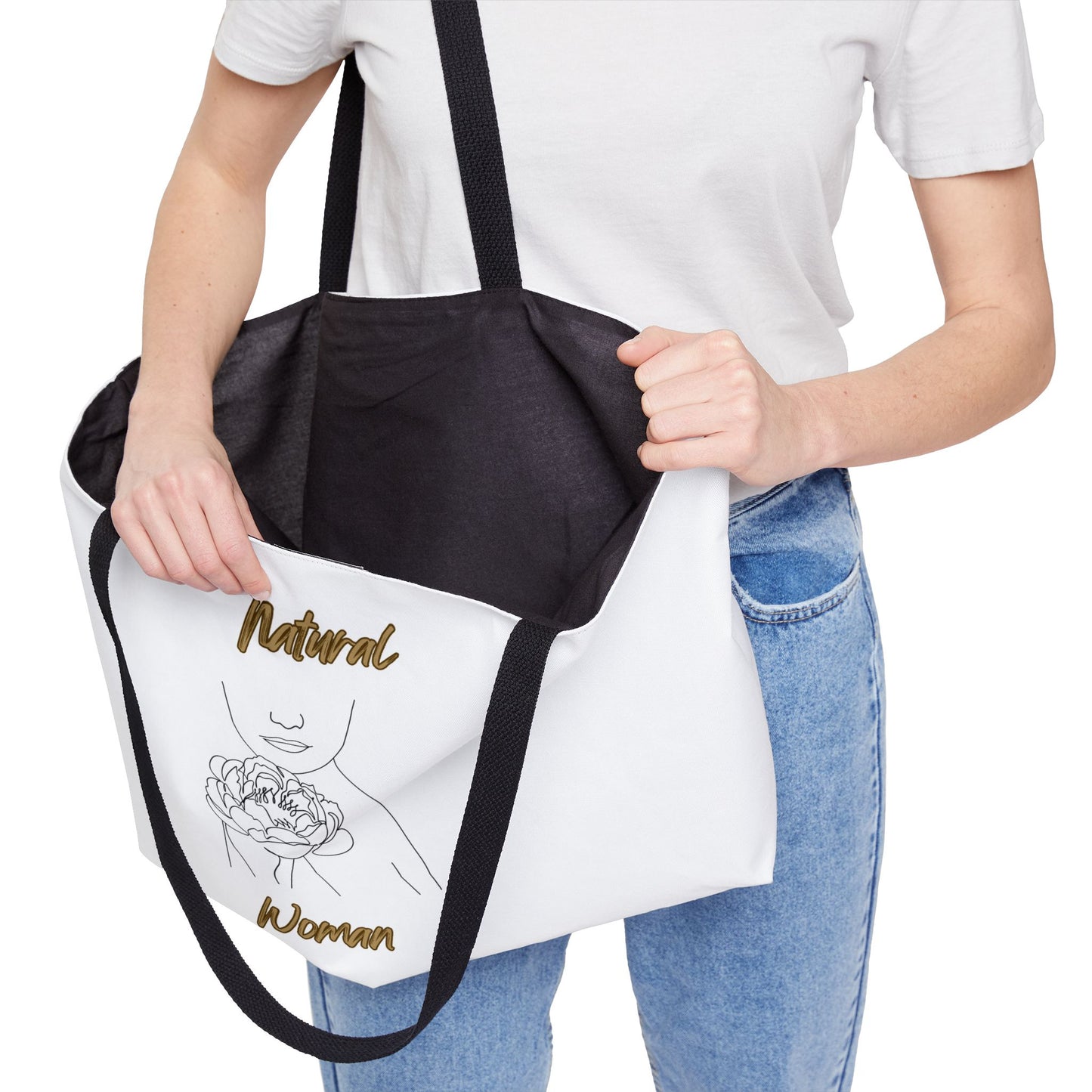 Natural Woman Kissed Flower (BL) Weekender Tote Bag WHITE