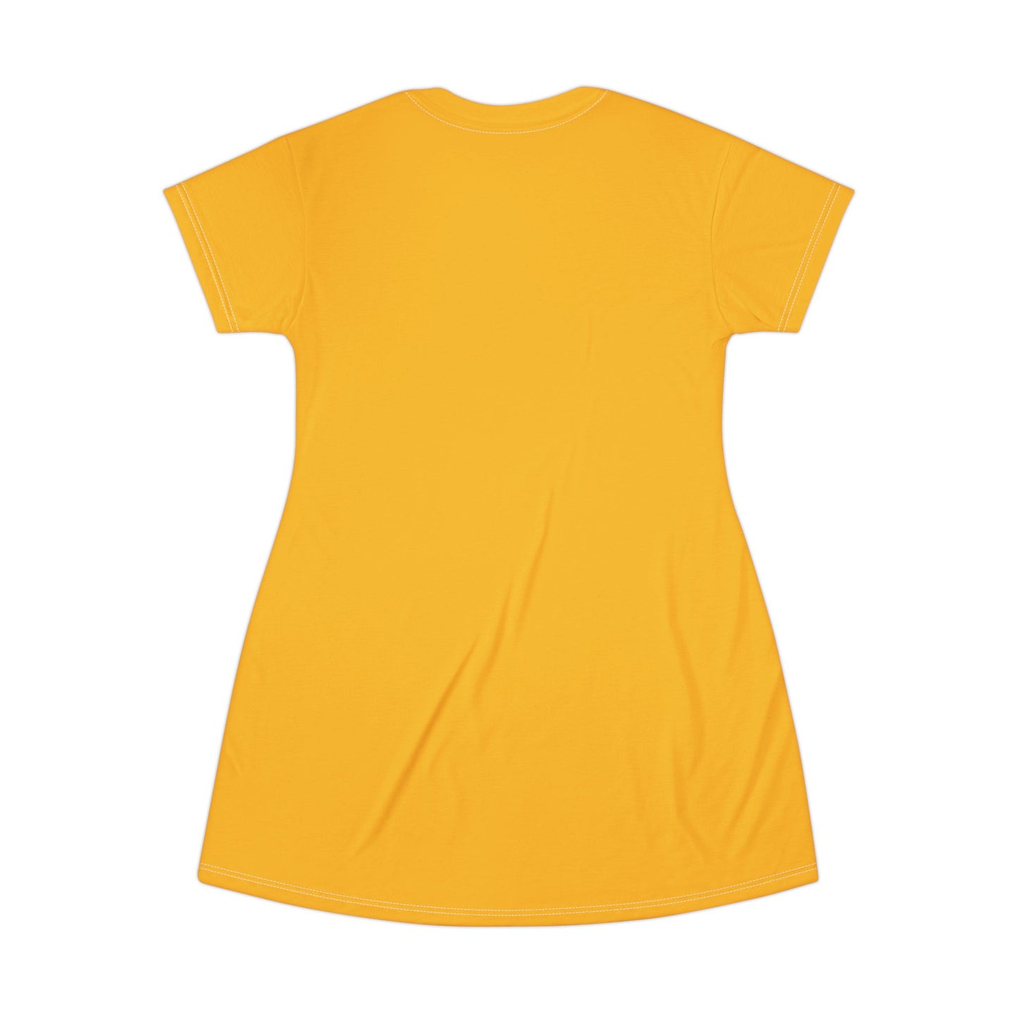 Strong Momma T-Shirt Dress (AOP/BL) Yellow