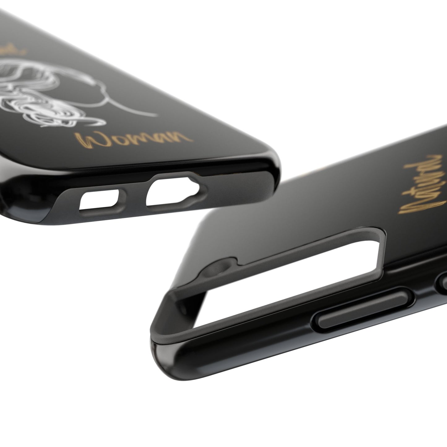 Natural Woman Long Curl (WL)Tough Phone Cases BLACK