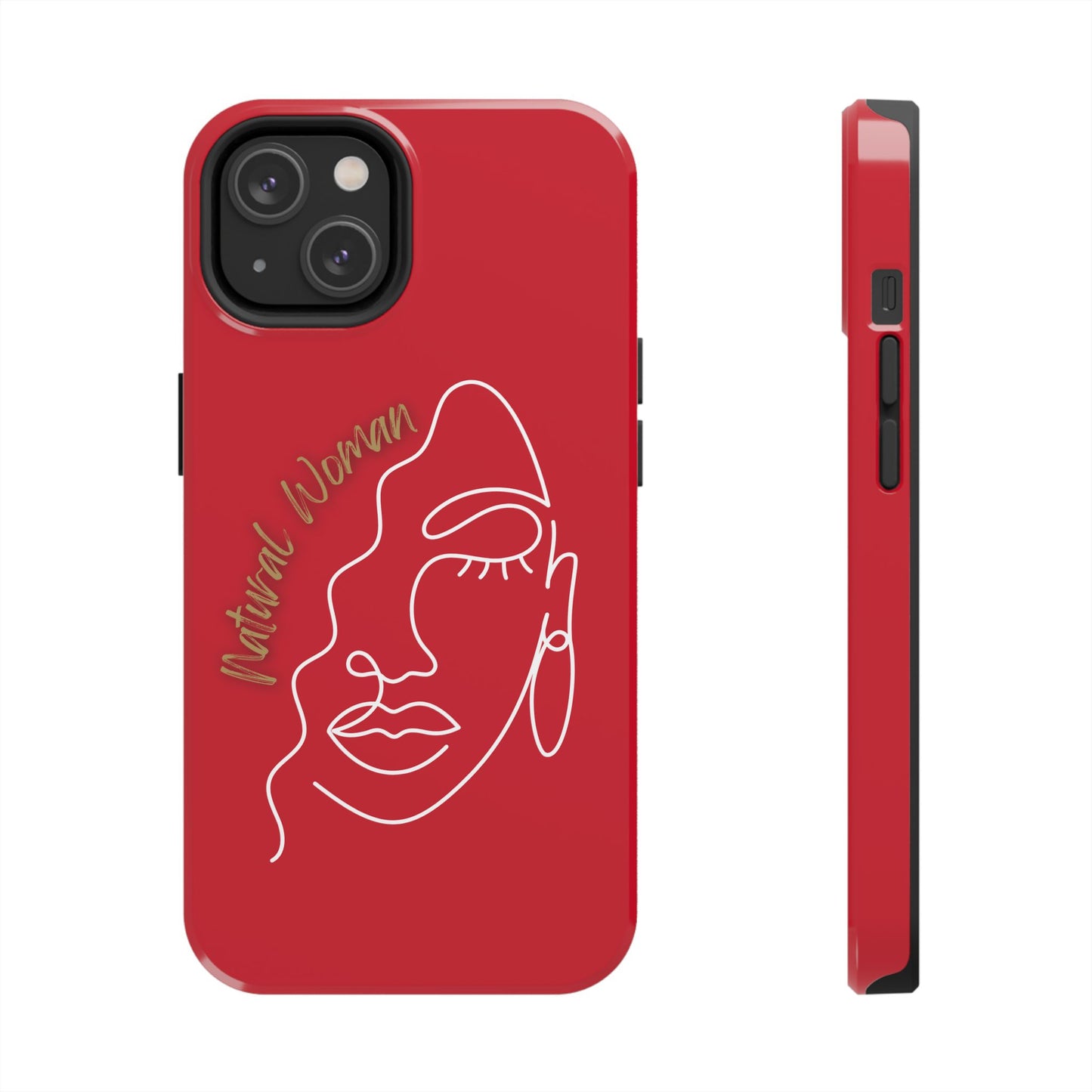 Natural Woman Half Face (WL)Tough Phone Case DARK RED