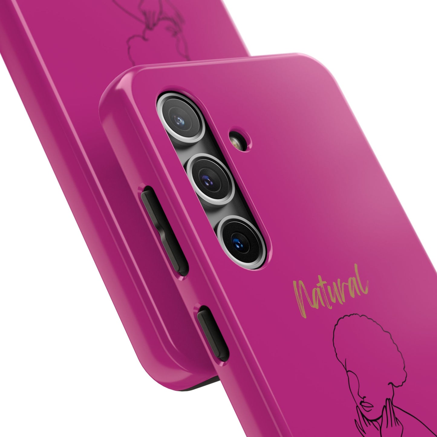 Natural Woman Cute Afro (BL)Tough Phone Cases PINK