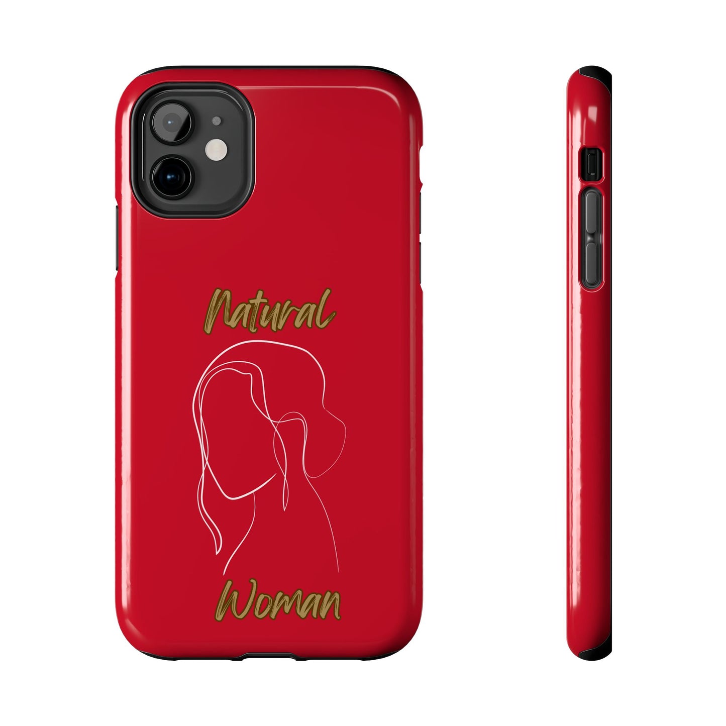Natural Woman Hanging Hair (WL) Tough Phone Cases DARK RED
