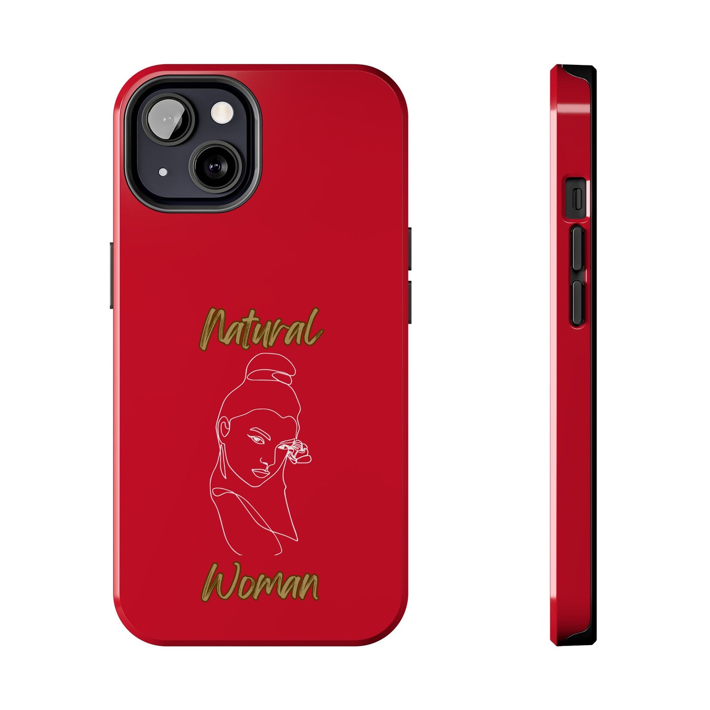Natural Woman Sassy Bun (WL) Tough Phone Cases DARK RED