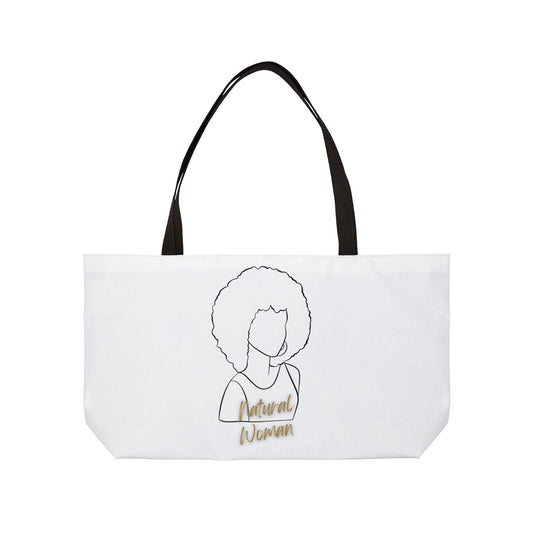 Natural Woman Afro (BL) Weekender Tote Bag WHITE