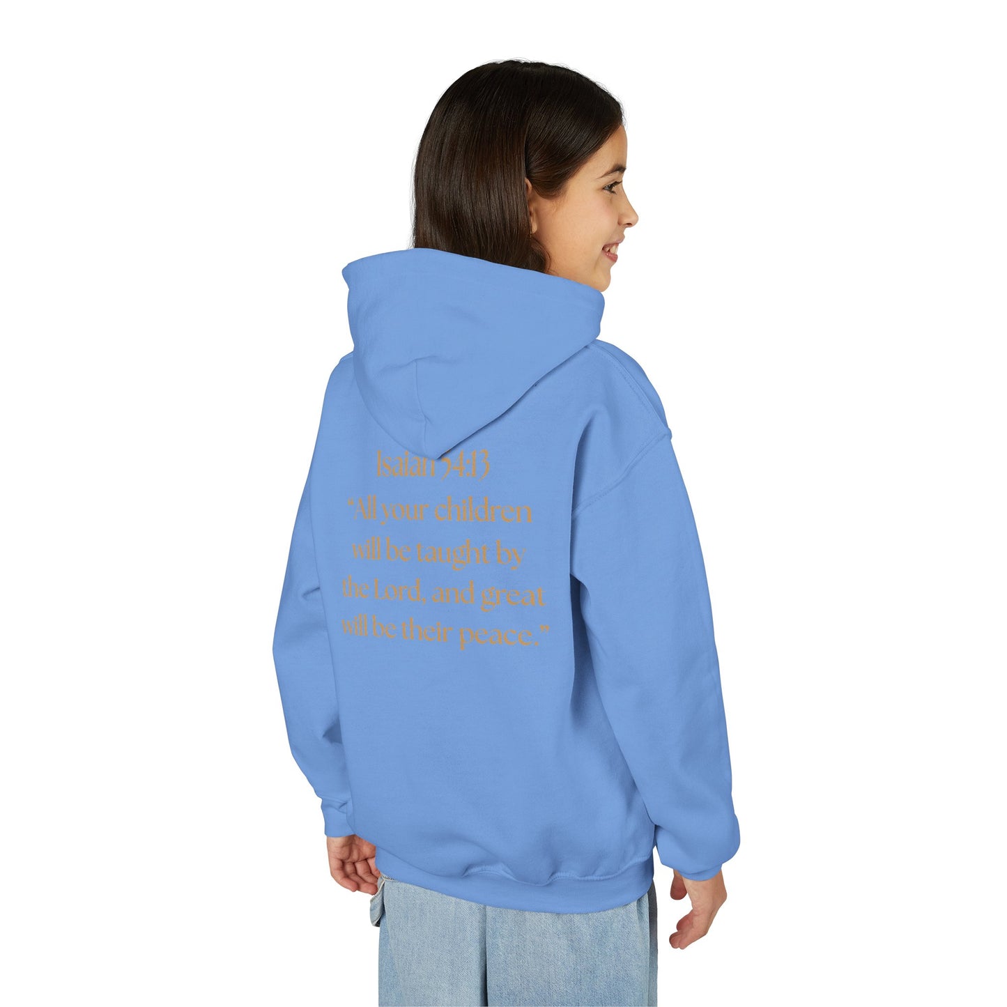 "Children of the King" Hoodie — WHITE Lion Design (Isaiah 54:13)
