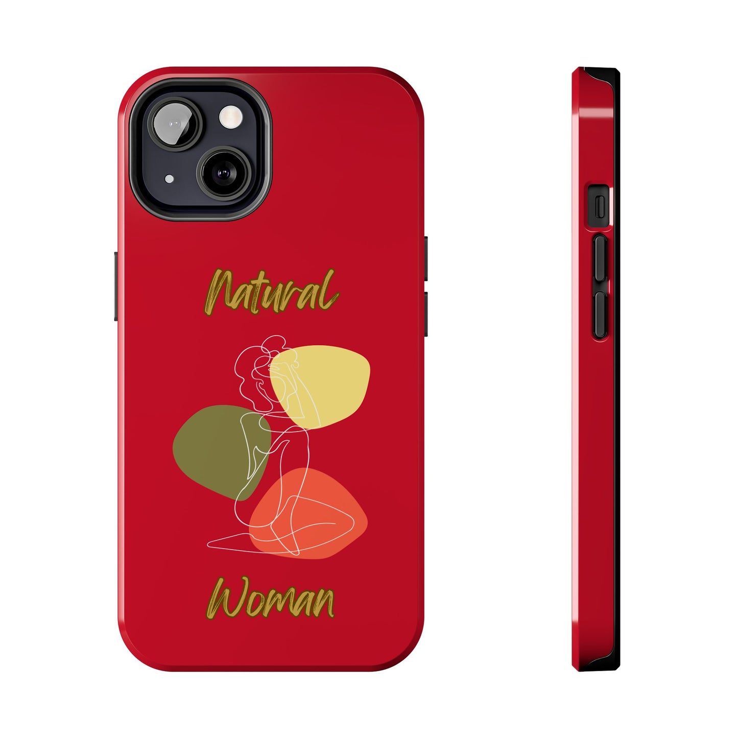 Natural Woman Colorful Pose (WL)Tough Phone Cases DARK RED