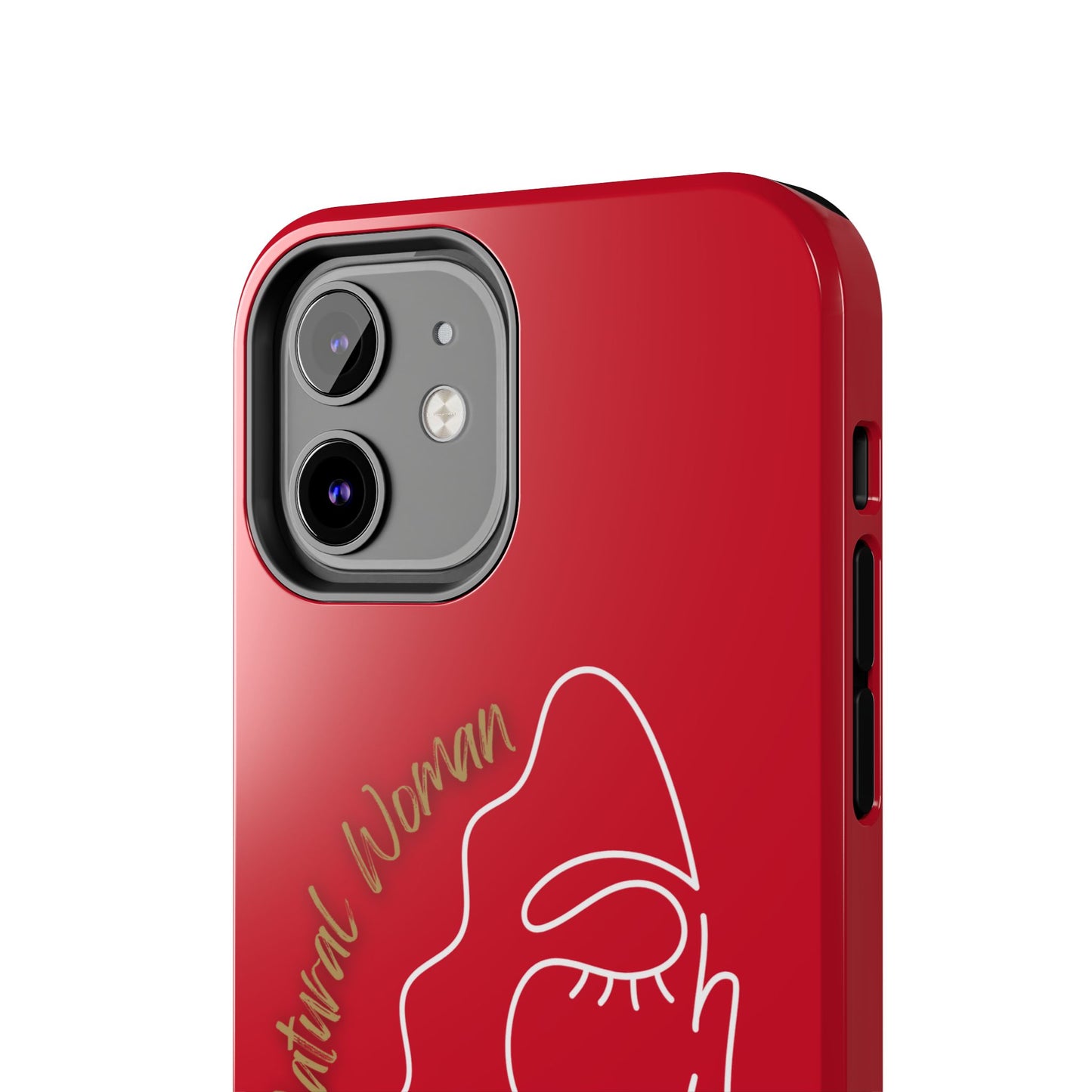 Natural Woman Half Face (WL)Tough Phone Case DARK RED
