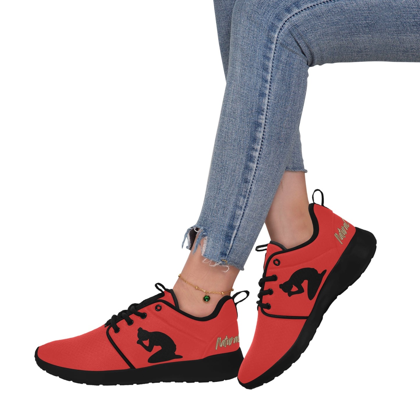 Natural Woman PRAY (BL) RED w/ Black Sole Sneakers