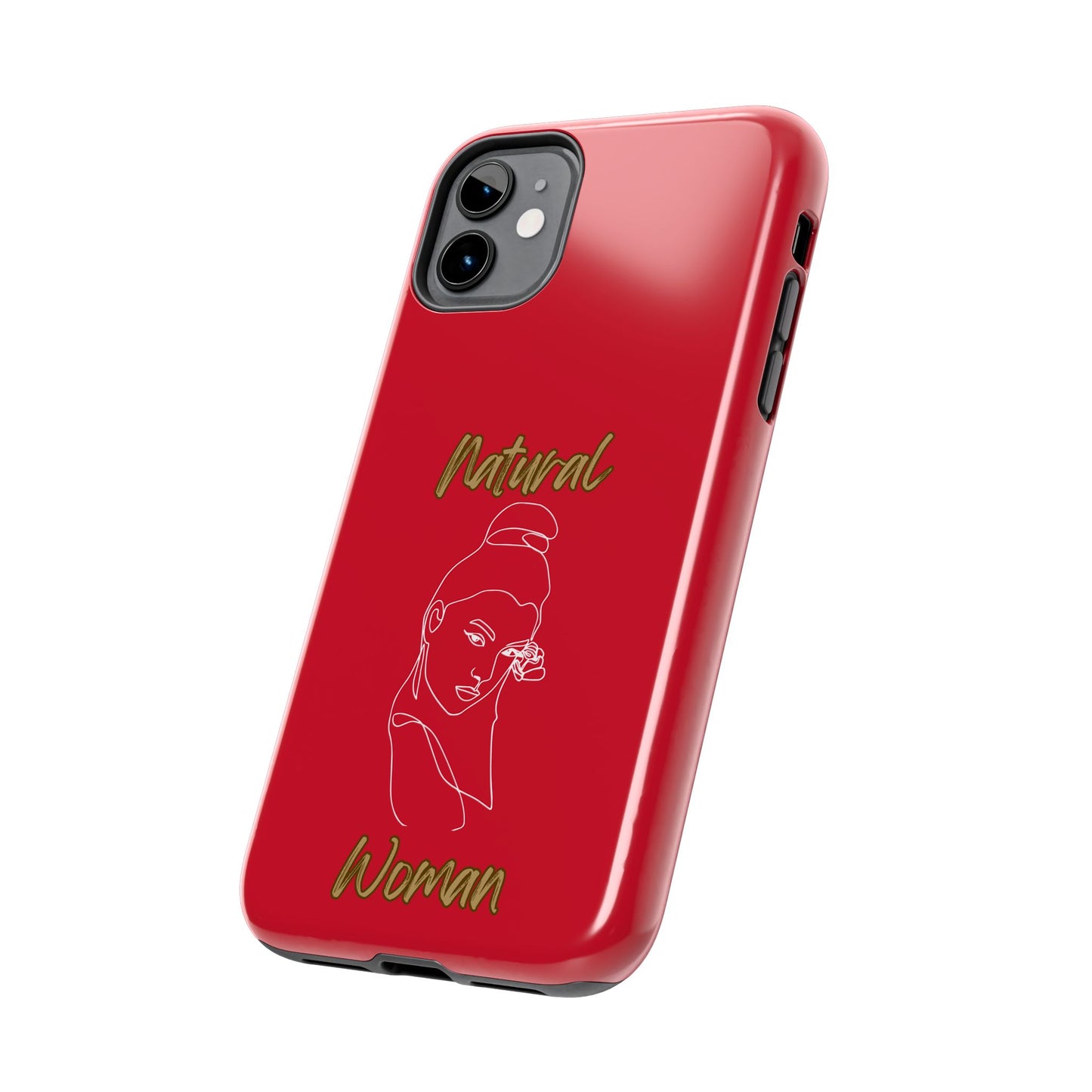 Natural Woman Sassy Bun (WL) Tough Phone Cases DARK RED