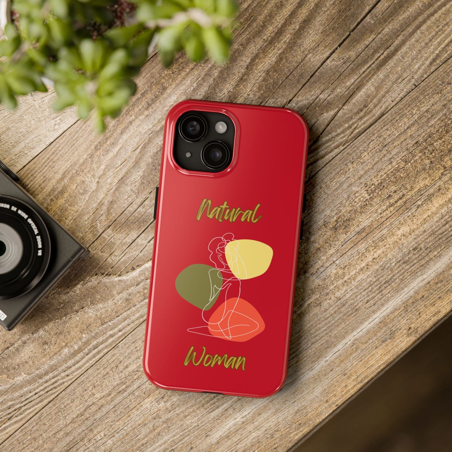 Natural Woman Colorful Pose (WL)Tough Phone Cases DARK RED