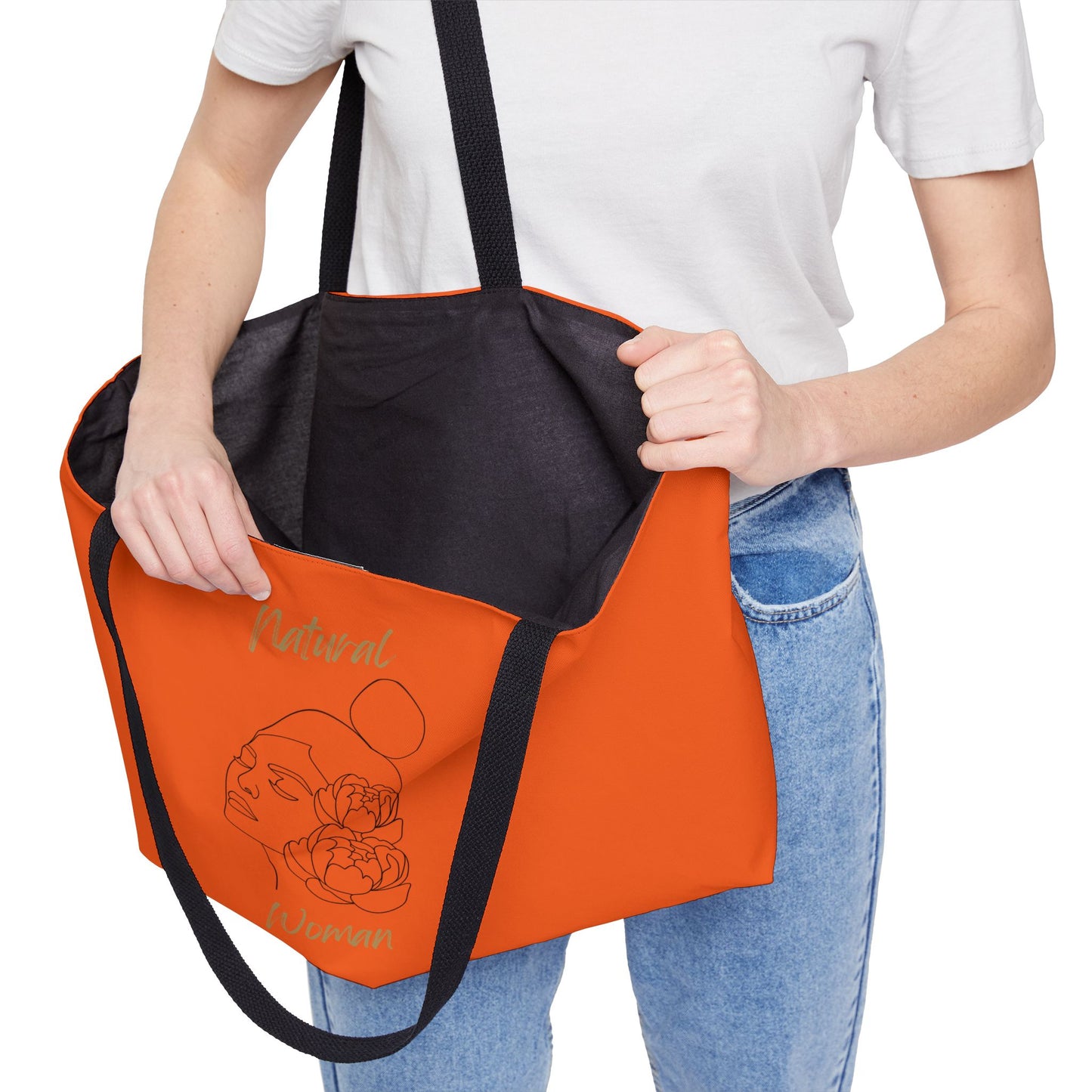 Natural Woman Bun Flower (BL) Weekender Tote Bag ORANGE