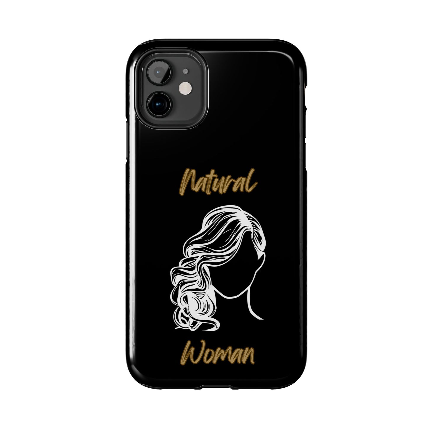 Natural Woman Long Curl (WL)Tough Phone Cases BLACK