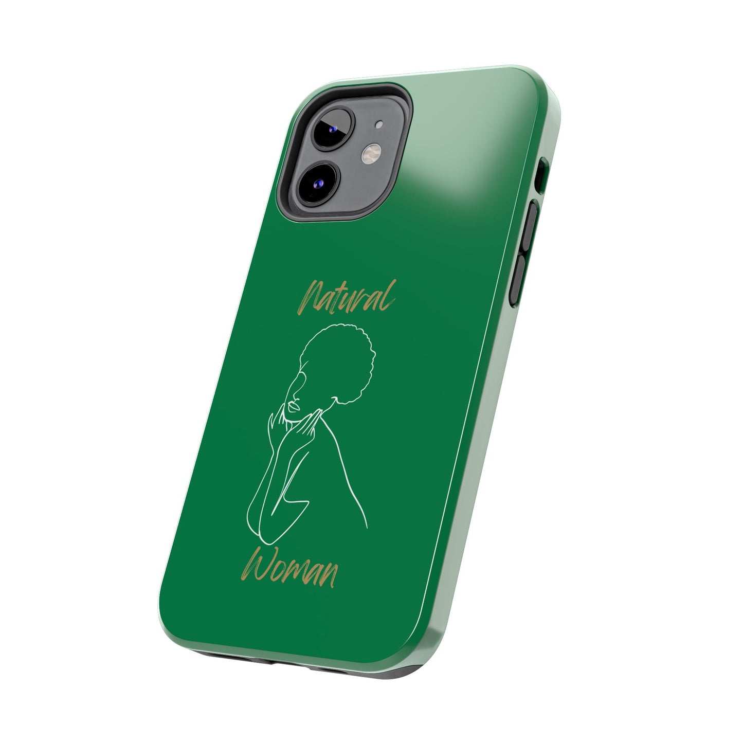 Natural Woman Cute Afro (WL)Tough Phone Cases DARK GREEN