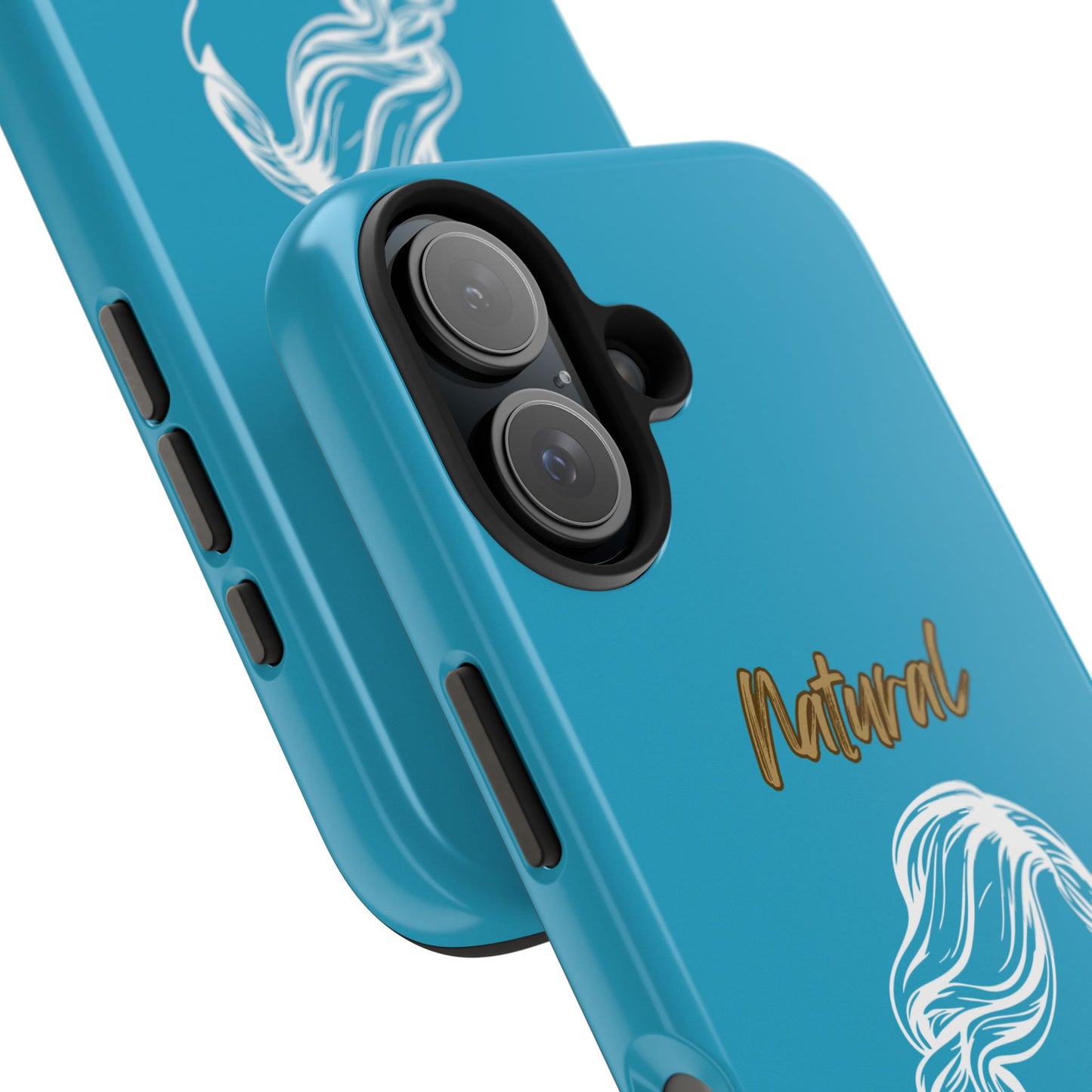 Natural Woman Long Curl (WL)Tough Phone Cases TURQUOISE