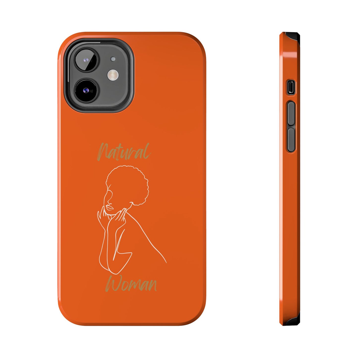 Natural Woman Cute Afro(WL)Tough Phone Cases ORANGE