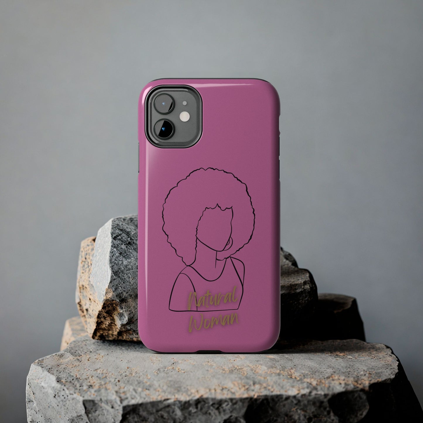 Natural Woman Afro (BL)Tough Phone Cases LIGHT PINK