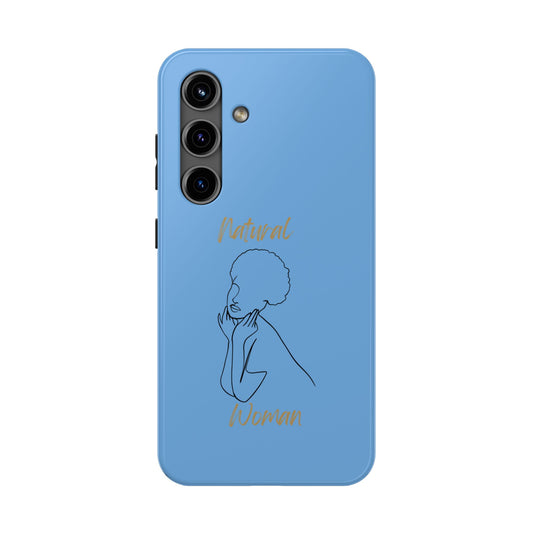 Natural Woman Cute Afro (BL)Tough Phone Cases LIGHT BLUE