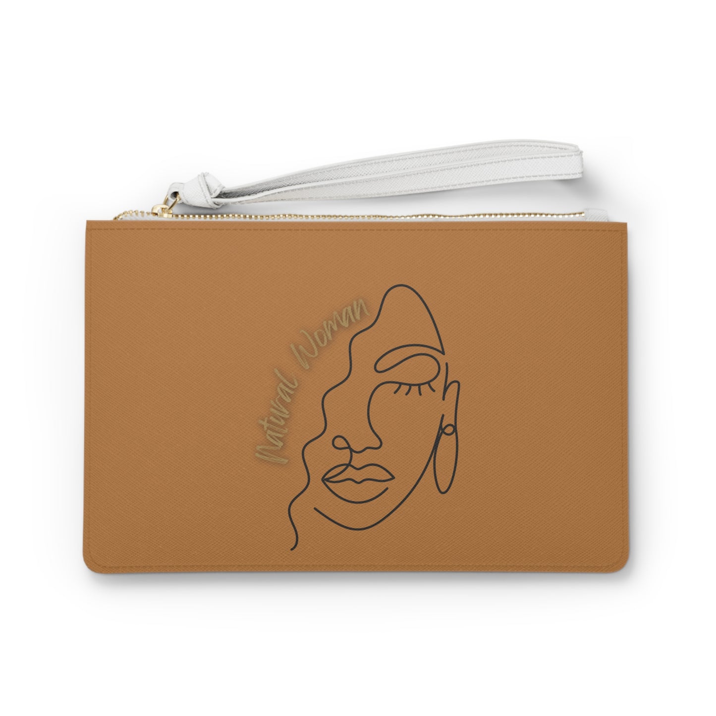 Natural Woman Half Face (BL) Clutch Bag LIGHT BROWN