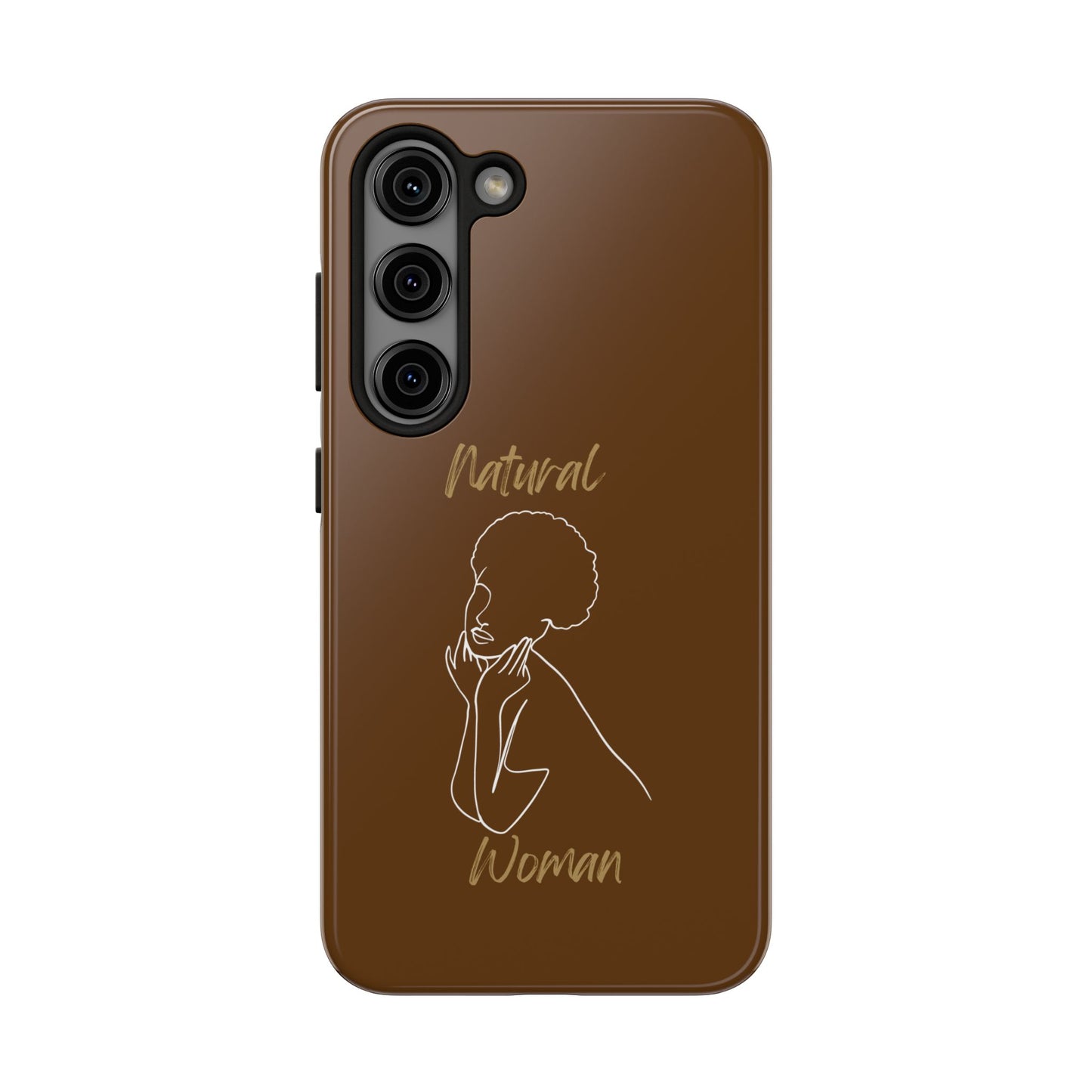 Natural Woman Cute Afro(WL)Tough Phone Cases BROWN