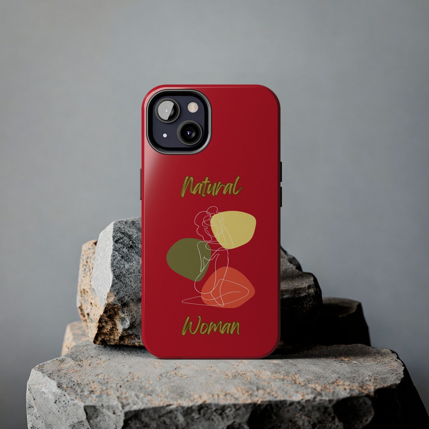 Natural Woman Colorful Pose (WL)Tough Phone Cases DARK RED