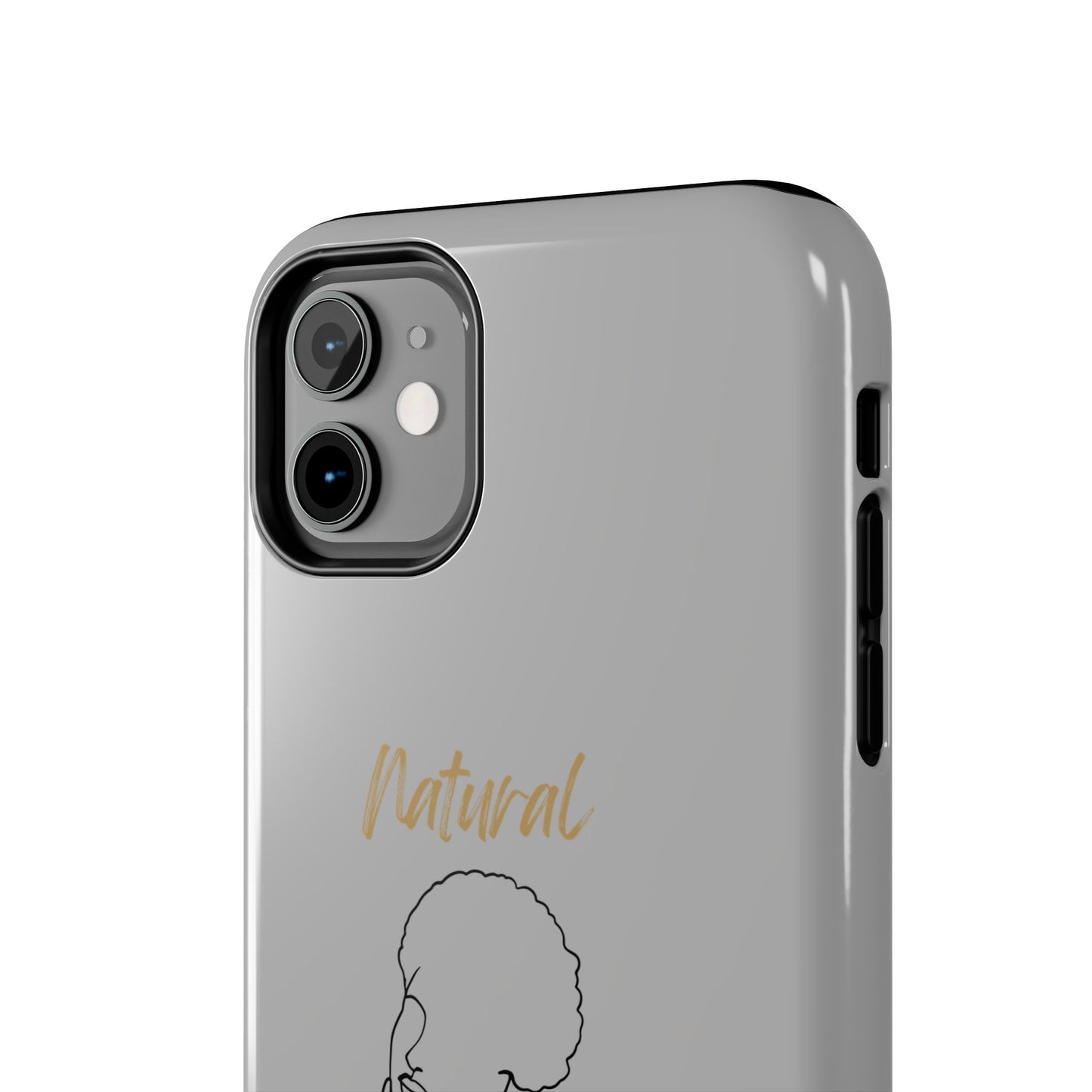 Natural Woman Cute Afro (BL)Tough Phone Cases LIGHT GREY