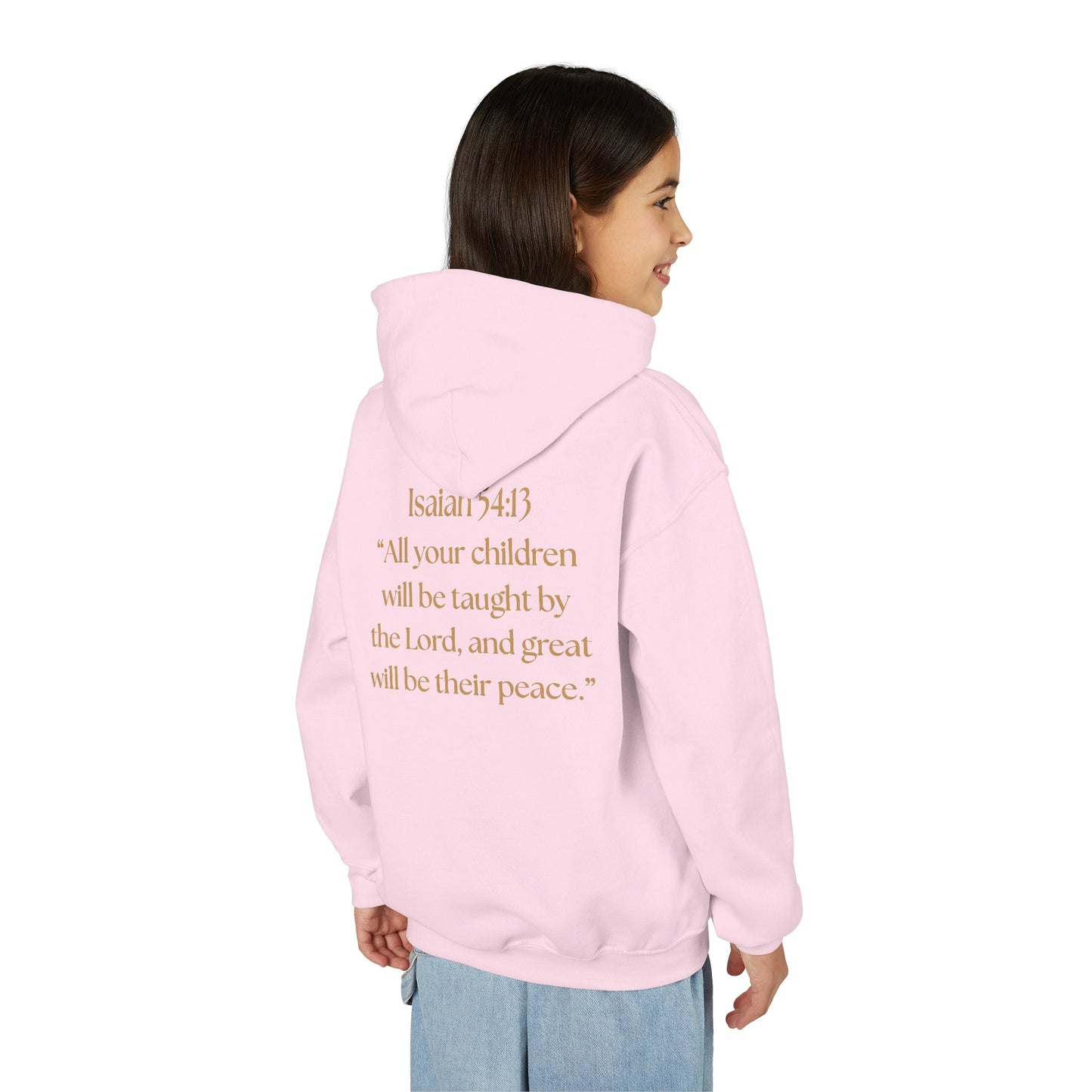 "Children of the King" Hoodie - BLACK Lion Design with Isaiah 54:13