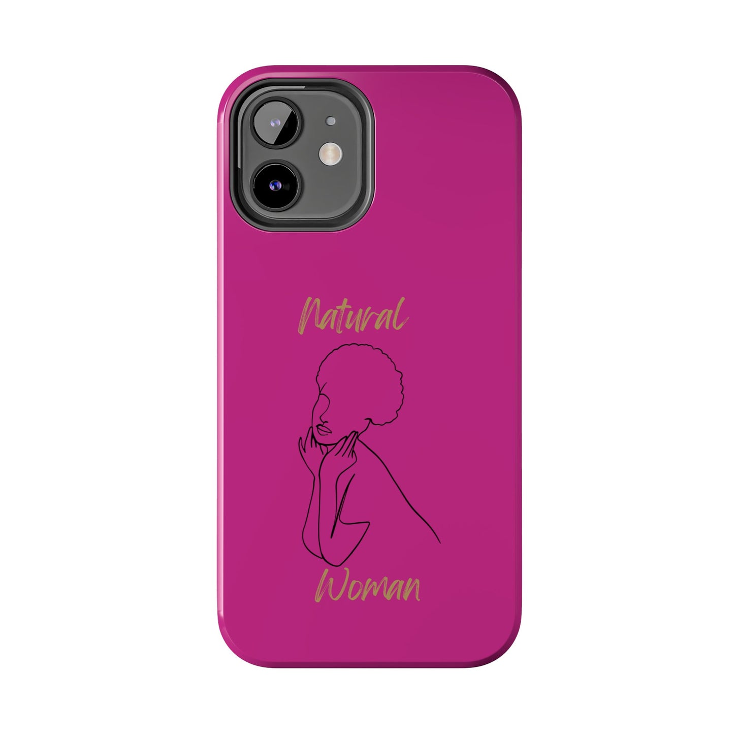 Natural Woman Cute Afro (BL)Tough Phone Cases PINK