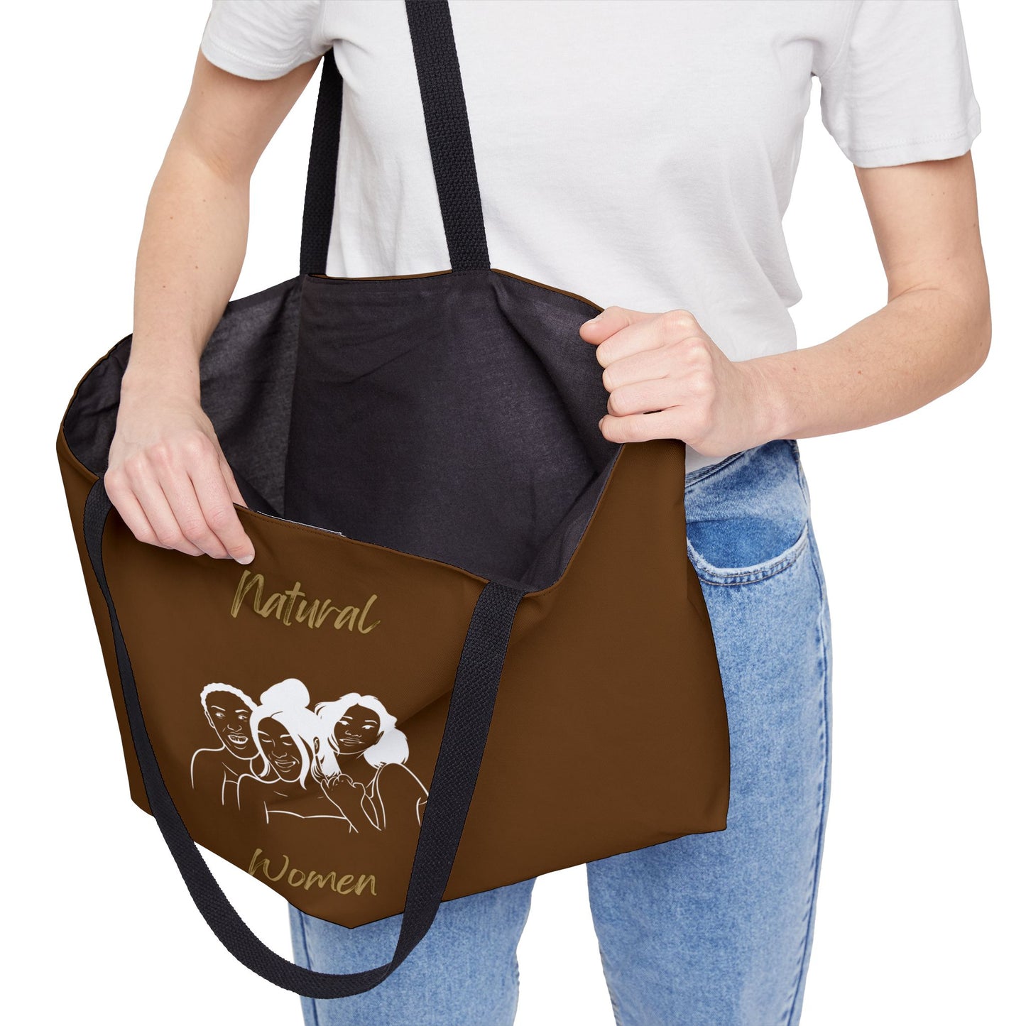 Natural Women Laughing Friends (WL) Weekender Tote Bag BROWN
