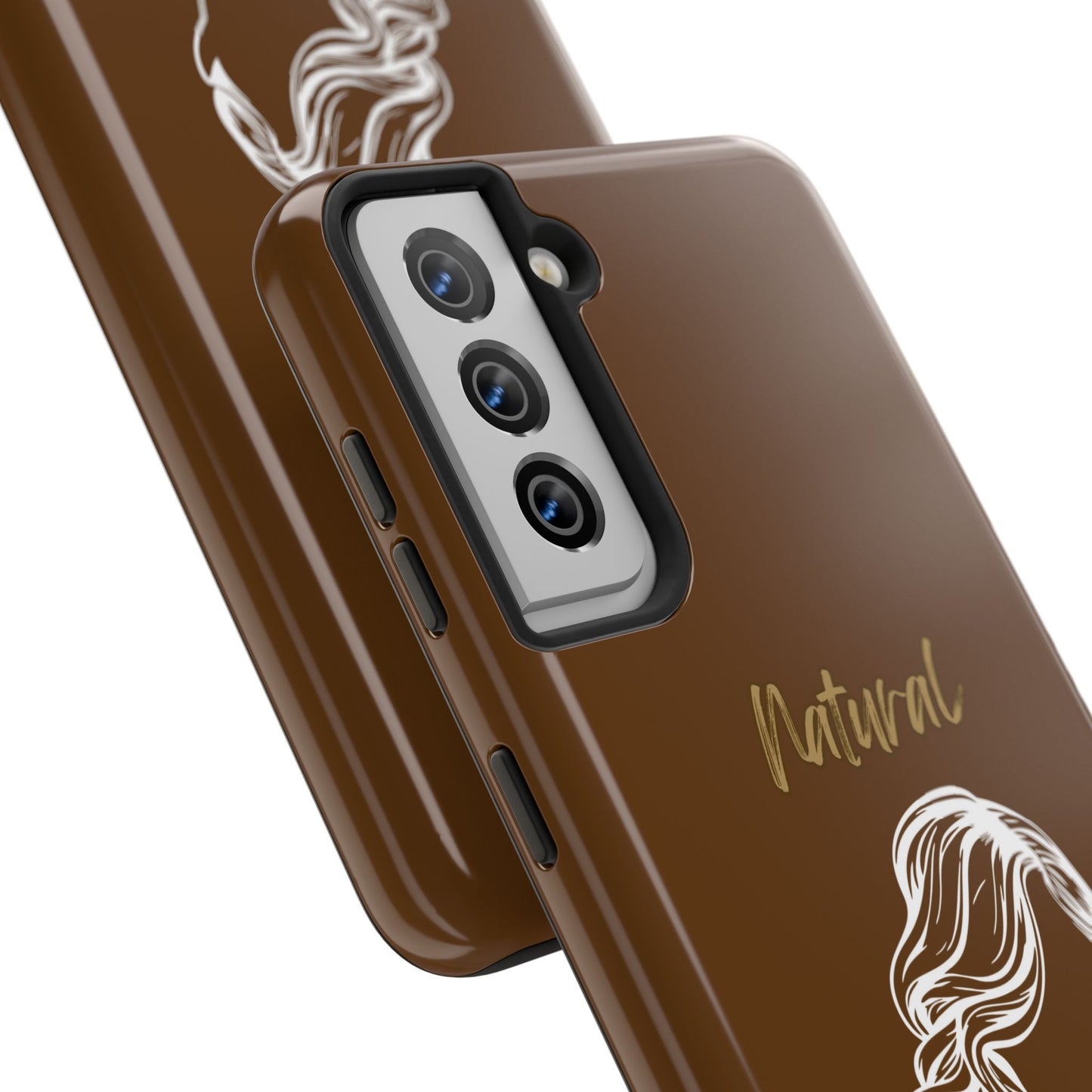 Natural Woman Long Curl (WL)Tough Phone Cases BROWN