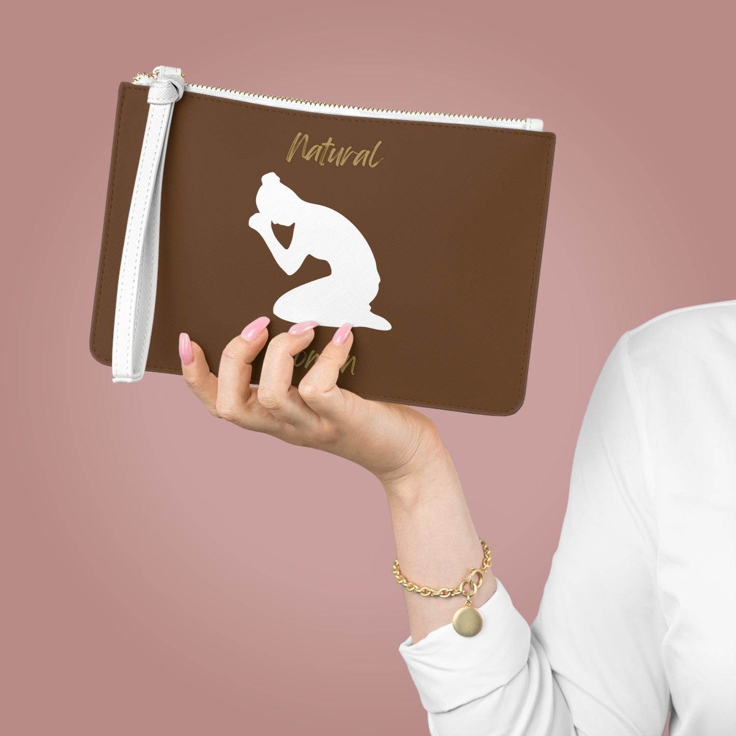 Natural Woman Pray (WL) Clutch Bag BROWN