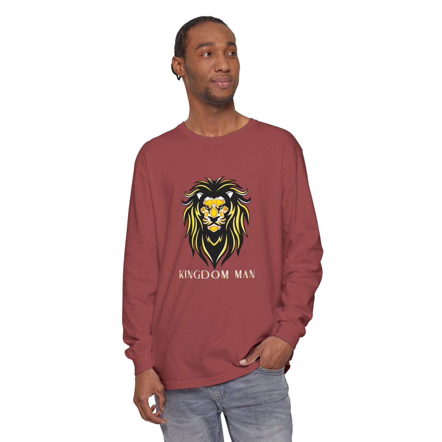 Kingdom Man (White/Gold) Long Sleeve T-Shirt