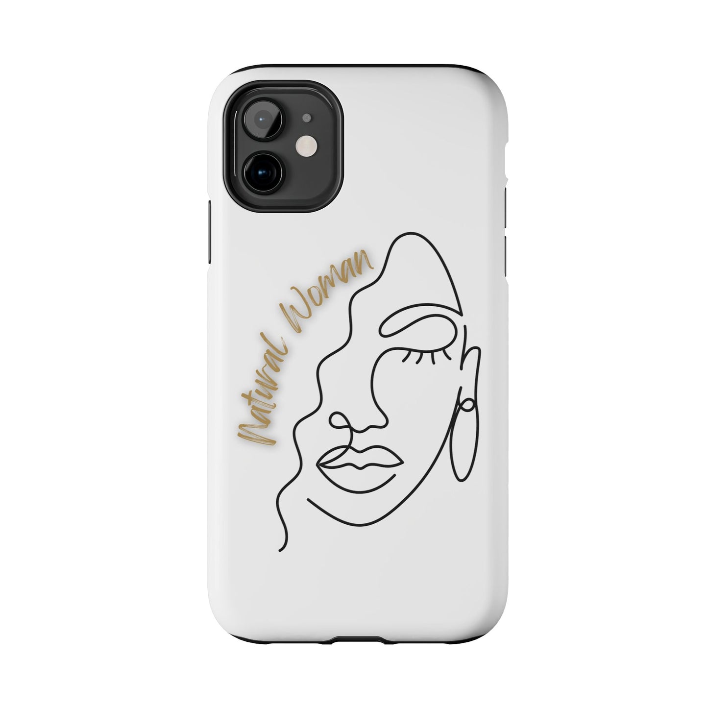 Natural Woman Half Face (BL)Tough Phone Case WHITE