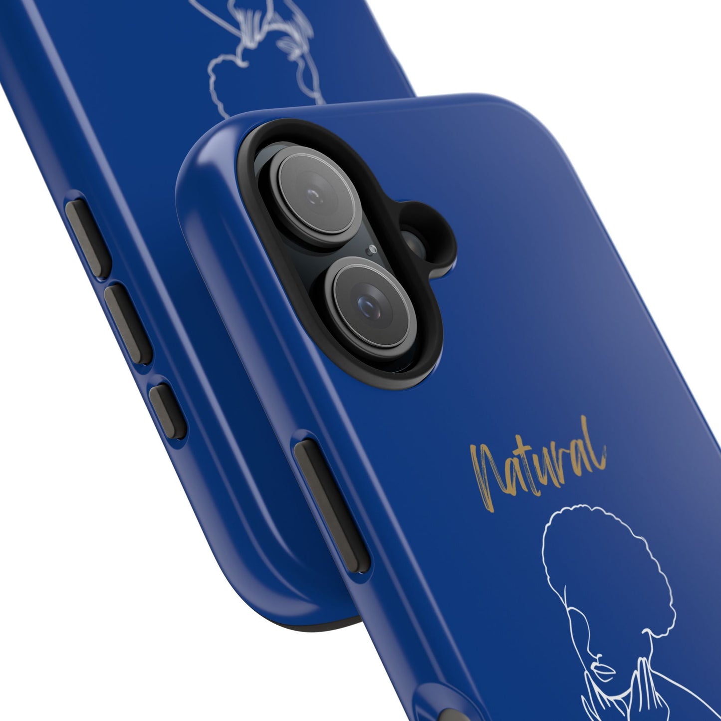 Natural Woman Cute Afro (WL)Tough Phone Cases DARK BLUE