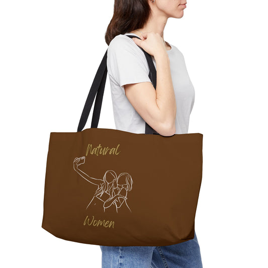 Natural Women Friends Selfie (WL) Weekender Tote Bag BROWN