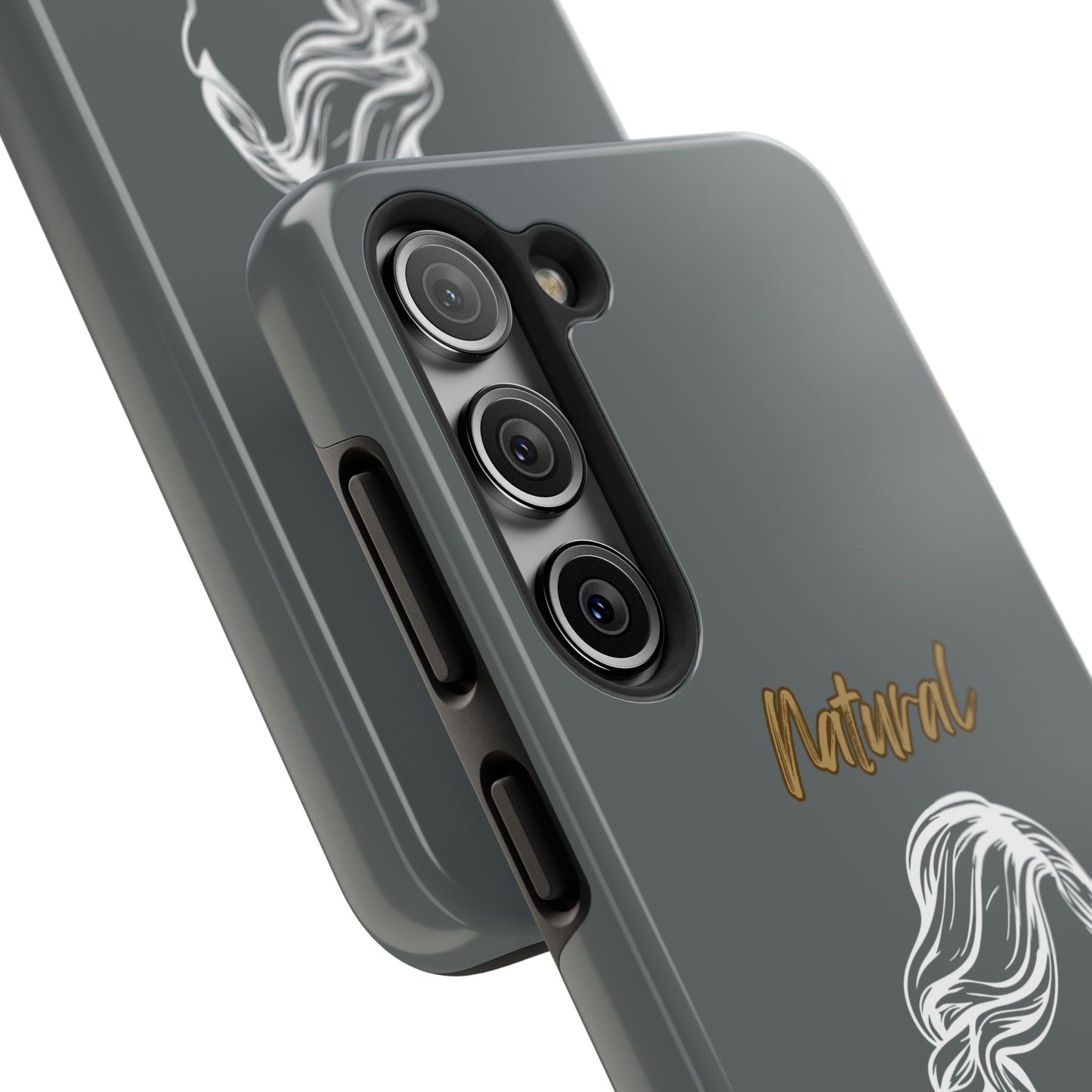 Natural Woman Long Curl (WL)Tough Phone Cases DARK GREY