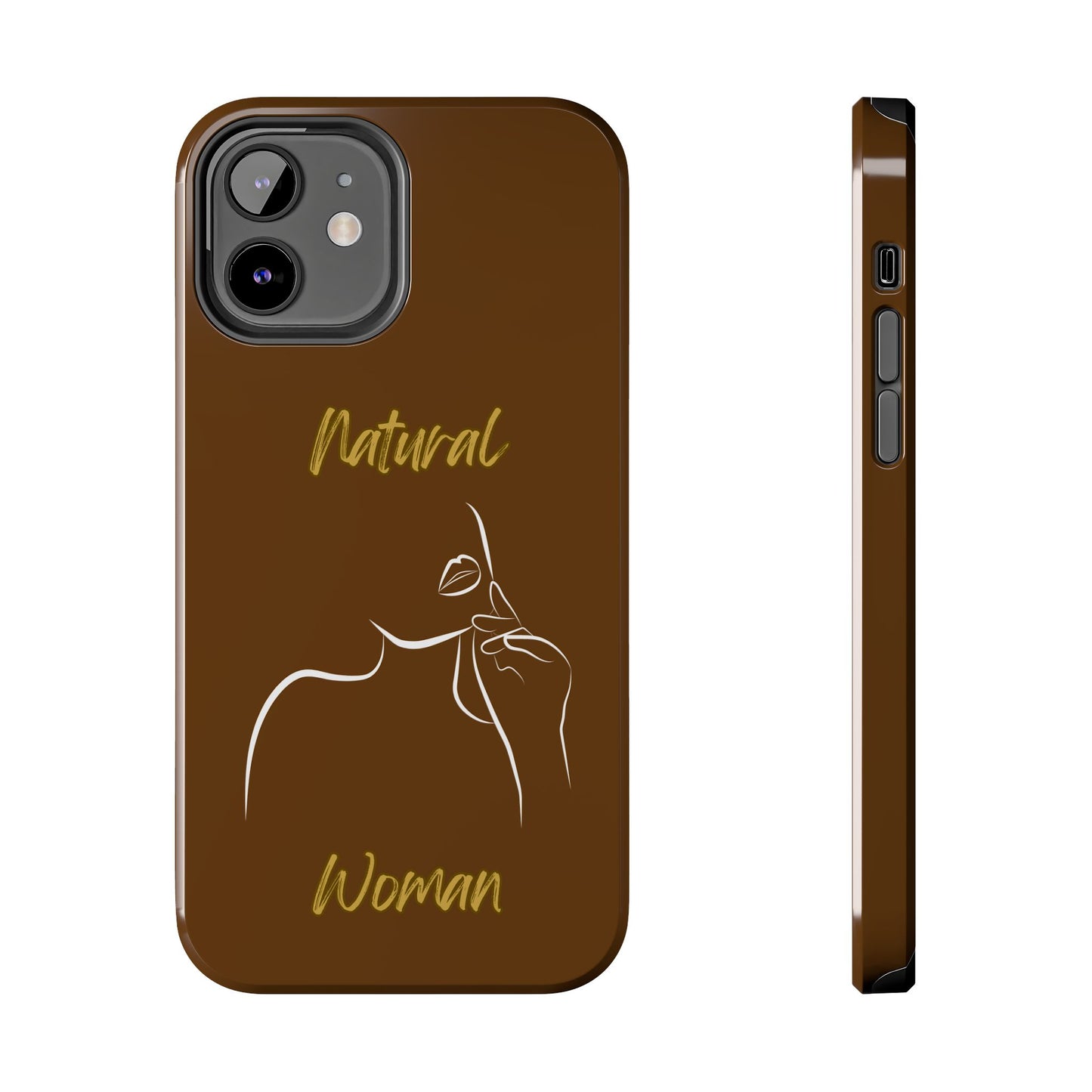 Natural Woman Chin Up (WL)Tough Phone Cases BROWN