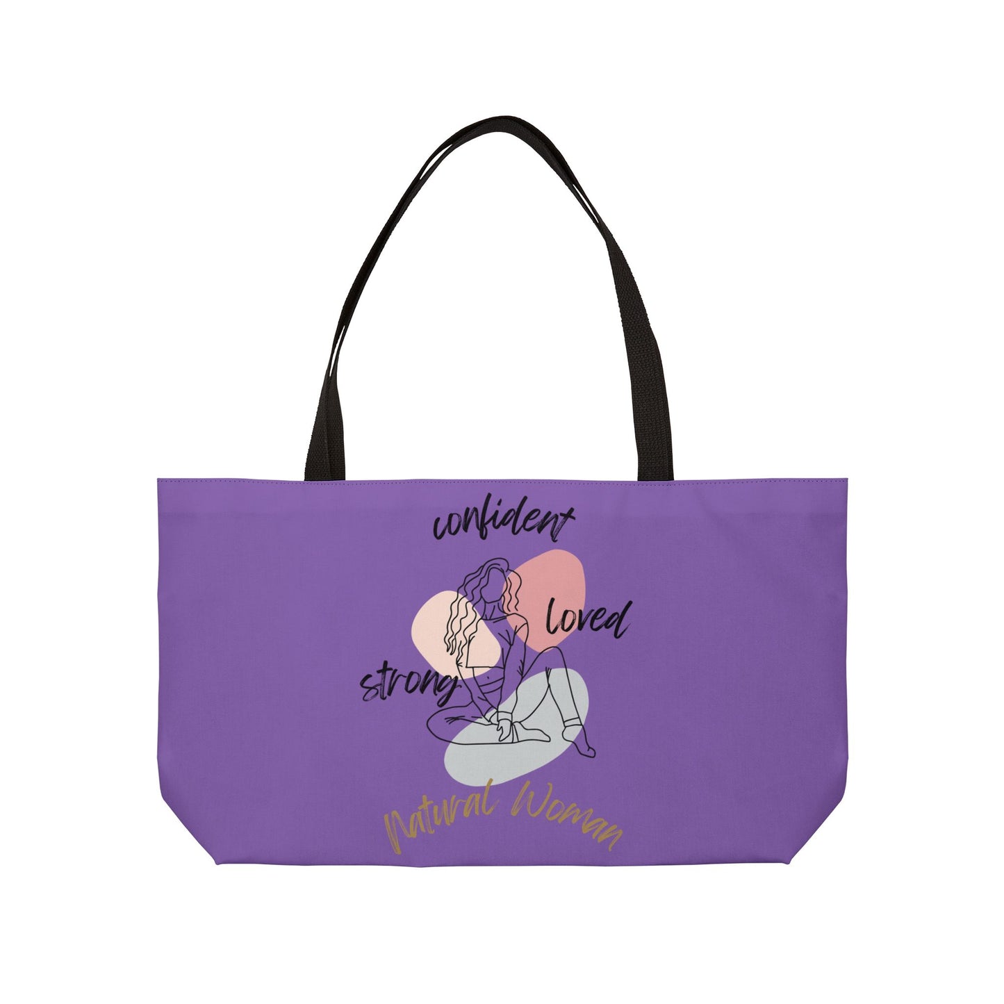 Natural Woman Strong Confident Loved (BL) Weekender Tote Bag LIGHT PURPLE