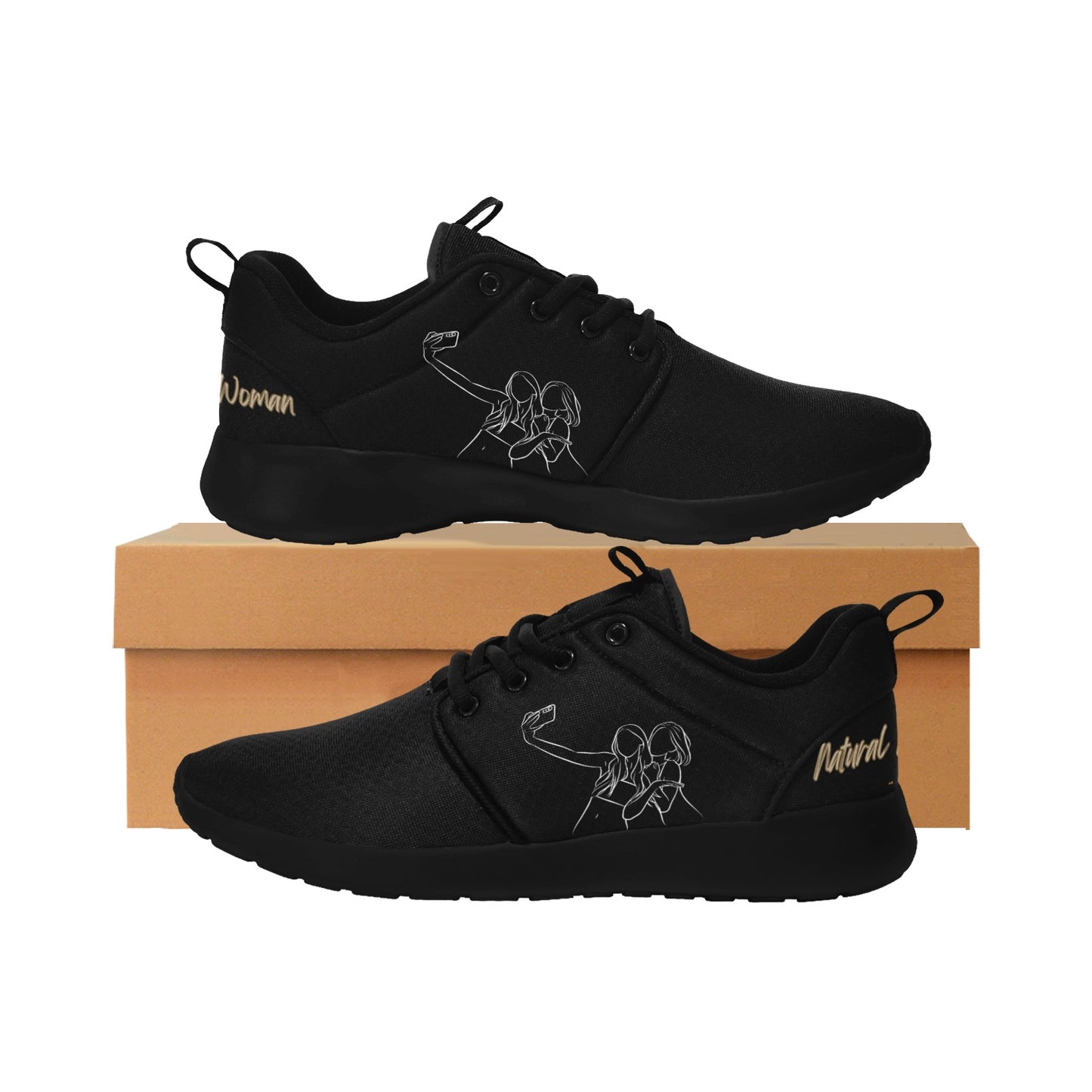 Natural Women FRIENDS SELFIE (WL) BLACK w/ Black Sole Sneakers