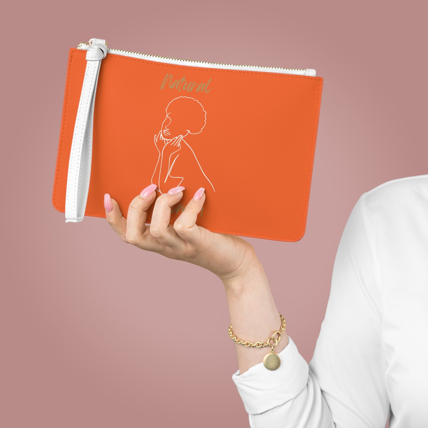 Natural Woman Cute Afro (WL) Clutch Bag ORANGE