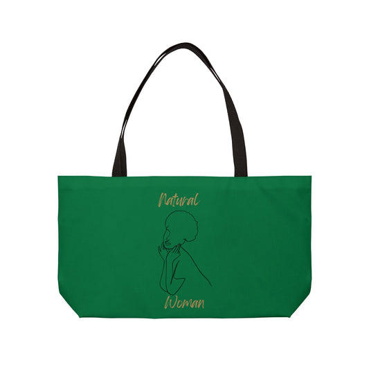 Natural Woman Cute Afro (BL) Weekender Tote Bag DARK GREEN