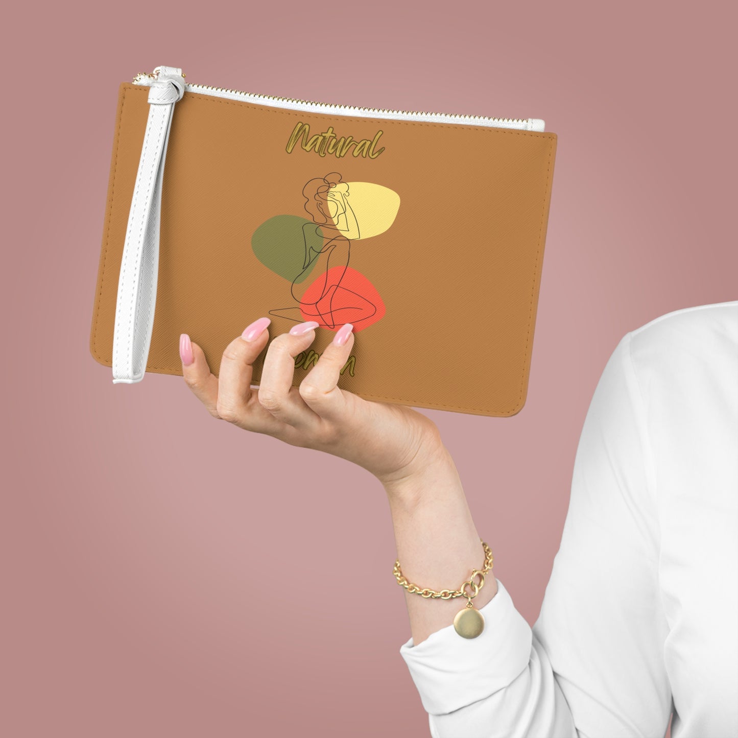 Natural Woman Colorful Pose (BL) Clutch Bag LIGHT BROWN